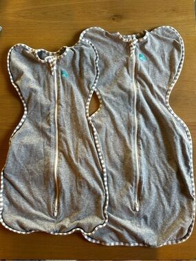 Love to Dream Gray Zip Front Swaddle Sleep Sacks - Sm & Med Set